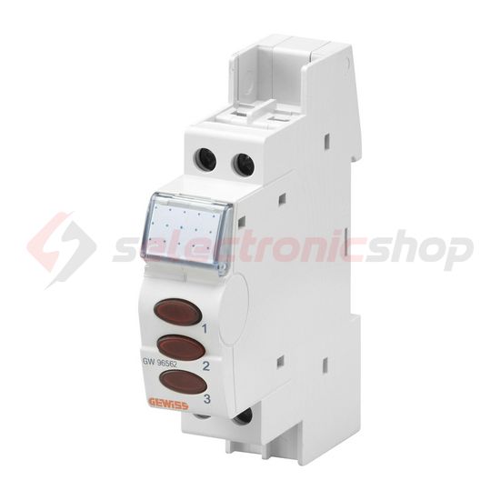 Sorolható jelzőlámpa piros-piros-piros LED 230V AC 0.8W piros 1M 90AM GEWISS - GW96592