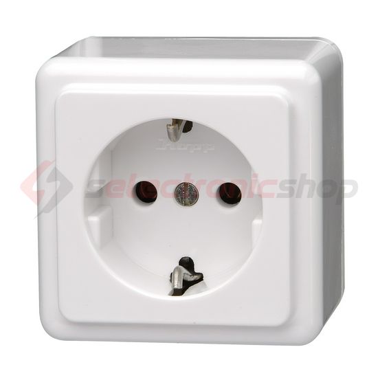 Standard 162 dugalj földelt fehér IP20 falonkívüli rugós Kopp - 101802000