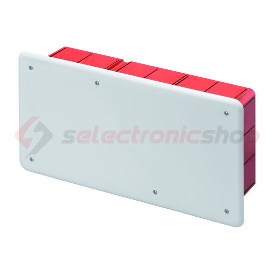 Süllyesztett kötő-/szerelvénydoboz DIN-sínnel téglalap 294mm x 152mm x műanyag piros 48PT GEWISS - GW48007