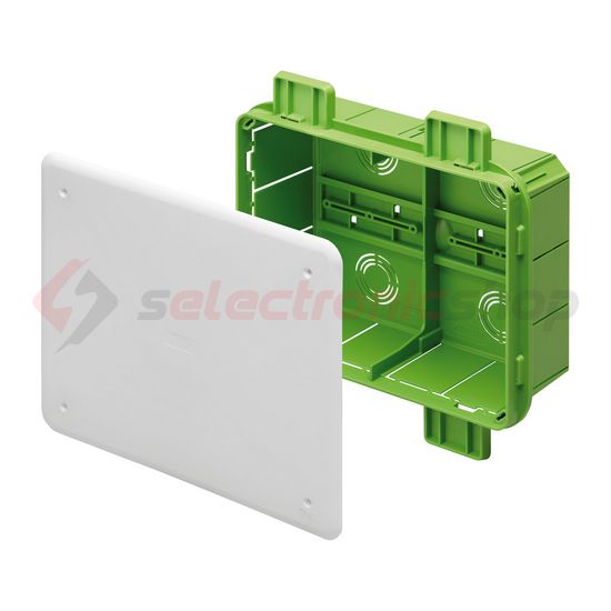 Süllyesztett kötő-/szerelvénydoboz DIN-sínnel téglalap 392mm x 152mm x műanyag zöld 48PT GEWISS - GW48008PM