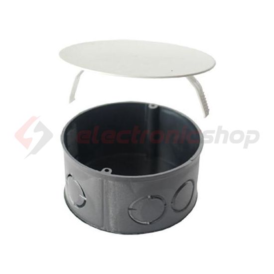 Süllyesztett kötődoboz 1-es kerek 80mm-átmérő fekete műanyag MÜDS80 BUDVILL - MÜDS 80