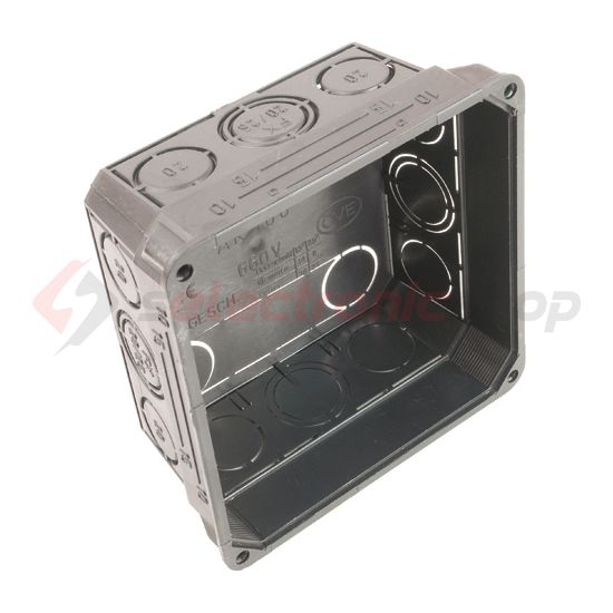 Süllyesztett kötődoboz (MÜDK) négyzetes 150mm 150mm x fekete műanyag AKU150 Dietzel - 020926