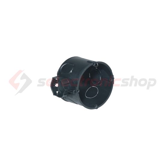 Süllyesztett szerelvénydoboz 1-es kerek 60mm-átmérő műanyag fekete KAISER - 1055-41