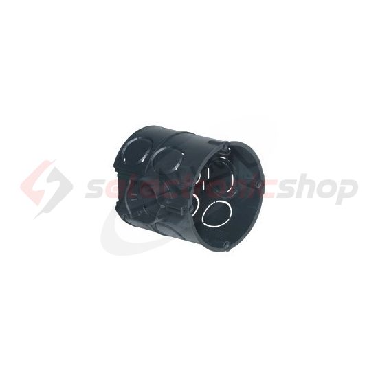 Süllyesztett szerelvénydoboz 1-es kerek 60mm-átmérő műanyag fekete KAISER - 1555-41