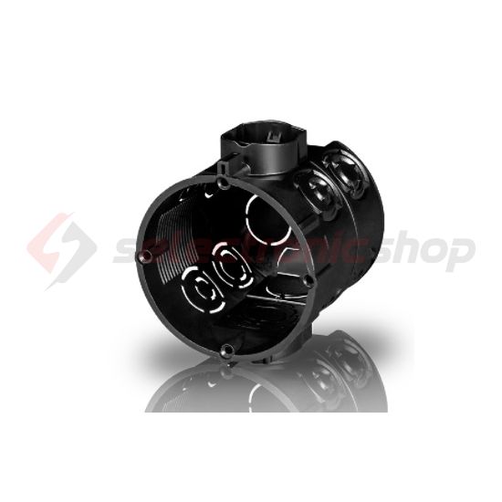 Süllyesztett szerelvénydoboz mély 1-es kerek 80mmx 65mm-átmérő fekete műanyag E107M25 F-TRONIC - 7310131