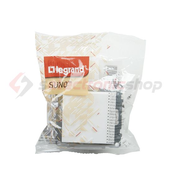Suno 101 1P kapcsoló 101 1P kapcsoló betét közp. fedéllel fehér süllyesztett rugós IP20 LEGRAND - 721101