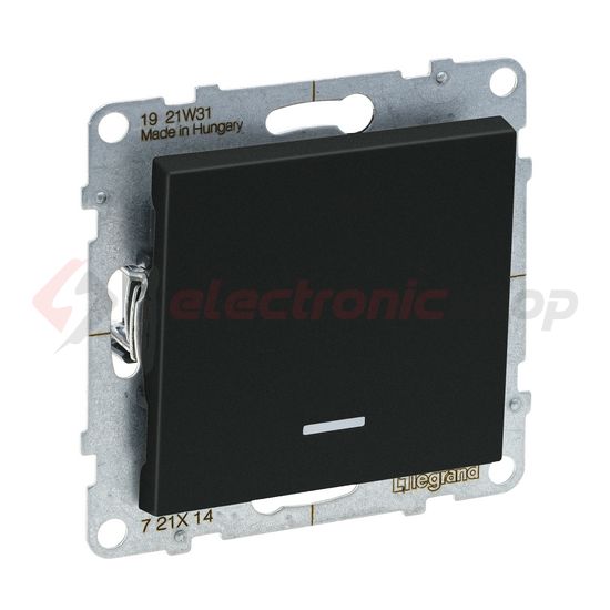 Suno 101 1P kapcsoló 101 1P kapcsoló betét közp. fedéllel fekete süllyesztett rugós IP20 LEGRAND - 721414