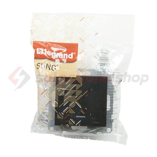 Suno 101 1P kapcsoló +jelzőfény 101 1P kapcsoló betét közp. fedéllel fekete süllyesztett LEGRAND - 721411