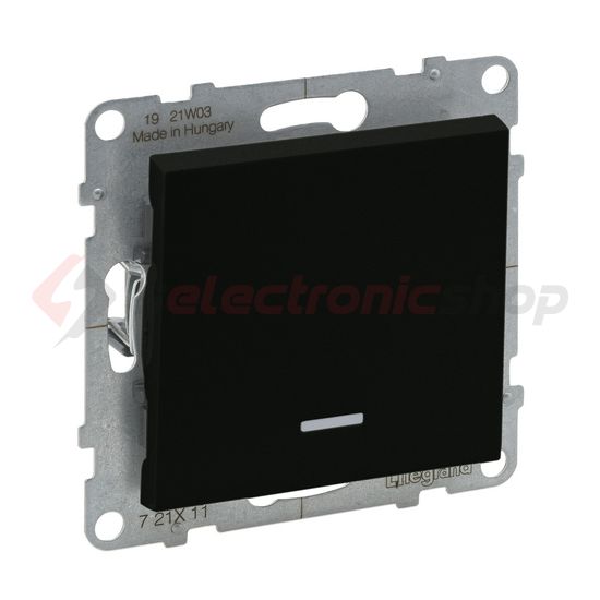 Suno 101 1P kapcsoló +jelzőfény 101 1P kapcsoló betét közp. fedéllel fekete süllyesztett LEGRAND - 721411