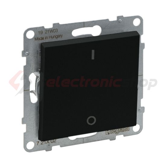 Suno 102 2P kapcsoló (O-I) 102 2P kapcsoló betét közp. fedéllel fekete süllyesztett IP20 LEGRAND - 721402
