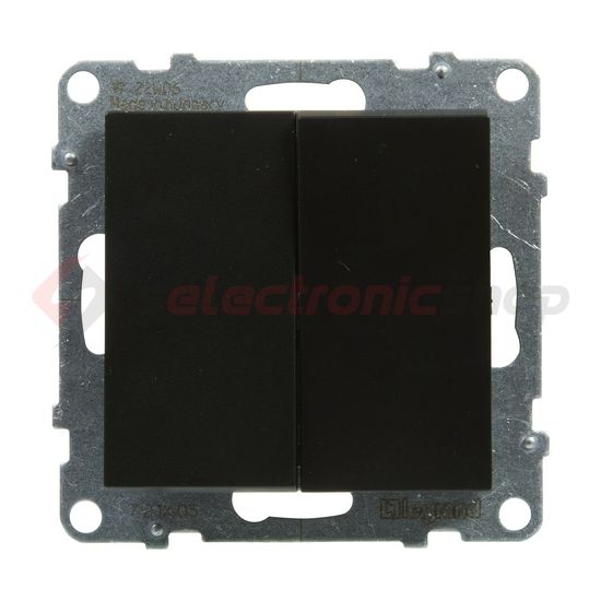 Suno 105 2x1P csillárkapcsoló 101 1P kapcsoló betét közp. fedéllel fekete süllyesztett LEGRAND - 721405