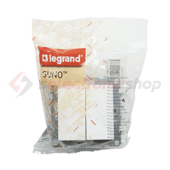 Suno 105 2x1P csillárkapcsoló 105 2x1P csillárkapcsoló betét közp. fedéllel fehér rugós LEGRAND - 721105