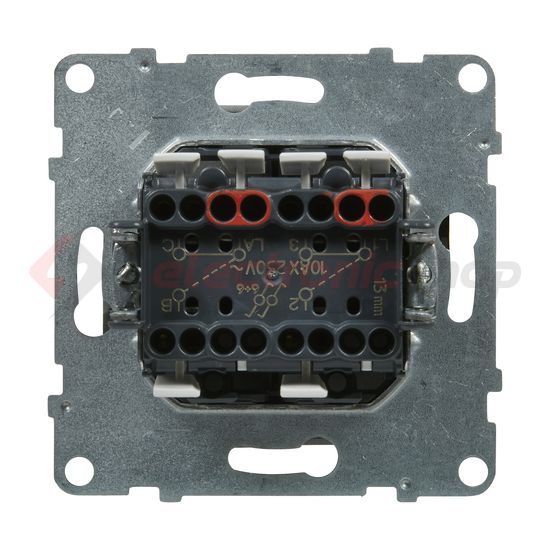 Suno 106+6 kettős váltókapcsoló 106+6 kettős váltókapcsoló betét közp. fedéllel alumínium LEGRAND - 721308