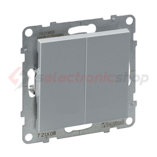 Suno 106+6 kettős váltókapcsoló 106+6 kettős váltókapcsoló betét közp. fedéllel alumínium LEGRAND - 721308