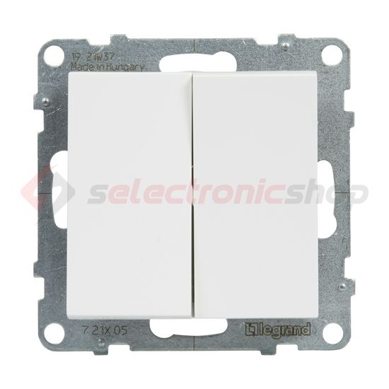 Suno 106+6 kettős váltókapcsoló 106+6 kettős váltókapcsoló betét közp. fedéllel fehér LEGRAND - 721108