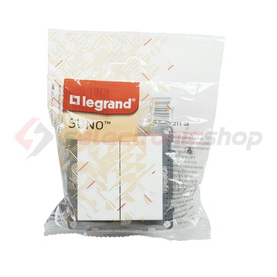 Suno 106+6 kettős váltókapcsoló 106+6 kettős váltókapcsoló betét közp. fedéllel fehér LEGRAND - 721108