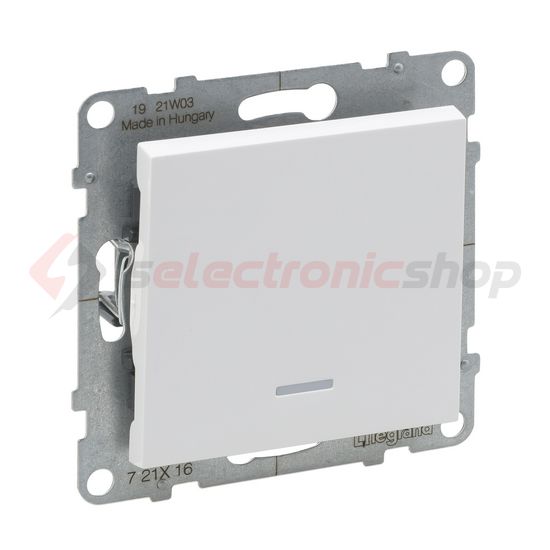 Suno 106 váltókapcsoló +jelzőfény 106 váltókapcsoló betét közp. fedéllel fehér rugós IP20 LEGRAND - 721116