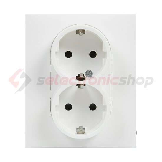 Suno 162/2 dugalj földelt gyerekzárral fehér IP20 süllyesztett rugós LEGRAND - 721126