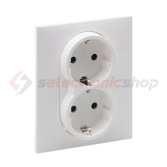 Suno 162/2 dugalj földelt gyerekzárral fehér IP20 süllyesztett rugós LEGRAND - 721126