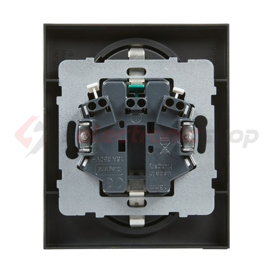 Suno 162/2 dugalj földelt gyerekzárral fekete IP20 süllyesztett rugós LEGRAND - 721426