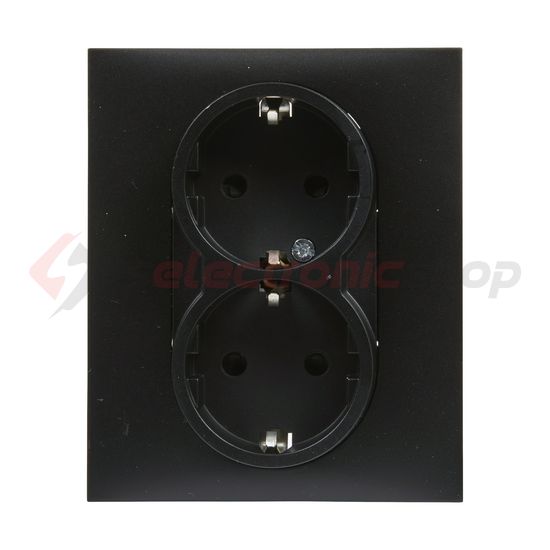 Suno 162/2 dugalj földelt gyerekzárral fekete IP20 süllyesztett rugós LEGRAND - 721426