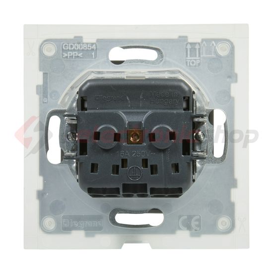 Suno 162 dugalj földelt csapófedéllel gyerekzárral alumínium IP44 süllyesztett rugós LEGRAND - 721323