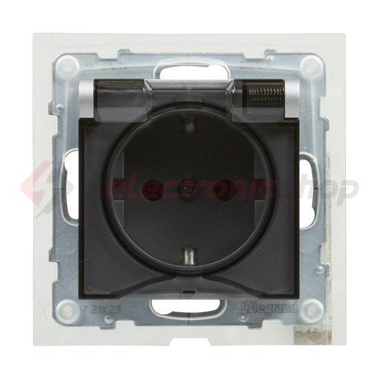 Suno 162 dugalj földelt csapófedéllel gyerekzárral alumínium IP44 süllyesztett rugós LEGRAND - 721323