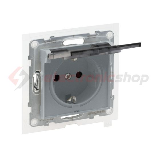 Suno 162 dugalj földelt csapófedéllel gyerekzárral alumínium IP44 süllyesztett rugós LEGRAND - 721323