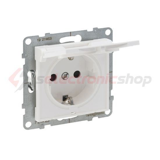 Suno 162 dugalj földelt csapófedéllel gyerekzárral fehér IP21 süllyesztett rugós LEGRAND - 721127