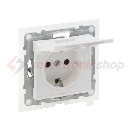 Suno 162 dugalj földelt csapófedéllel gyerekzárral fehér IP44 süllyesztett rugós LEGRAND - 721123