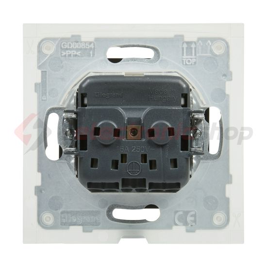 Suno 162 dugalj földelt csapófedéllel gyerekzárral fekete IP44 süllyesztett rugós LEGRAND - 721423