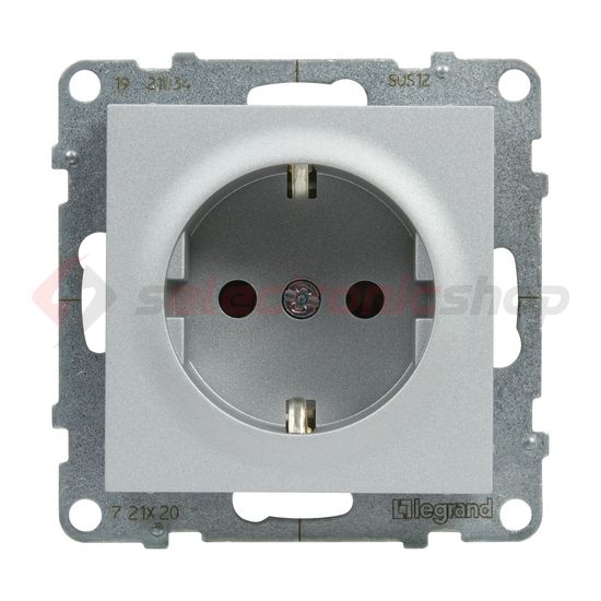 Suno 162 dugalj földelt gyerekzárral alumínium IP20 süllyesztett rugós LEGRAND - 721320