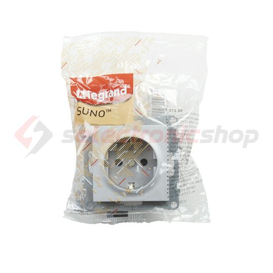 Suno 162 dugalj földelt gyerekzárral alumínium IP20 süllyesztett rugós LEGRAND - 721320