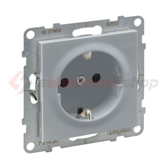 Suno 162 dugalj földelt gyerekzárral alumínium IP20 süllyesztett rugós LEGRAND - 721320