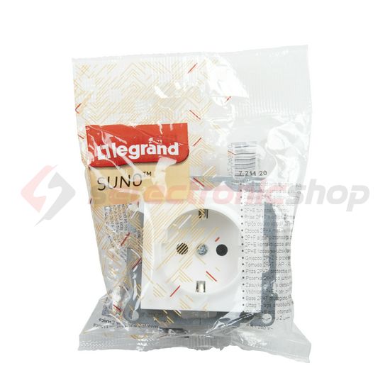 Suno 162 dugalj földelt gyerekzárral fehér IP20 süllyesztett rugós LEGRAND - 721120