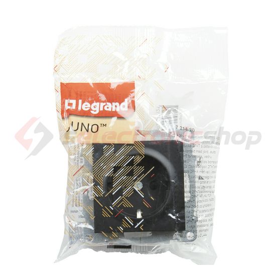 Suno 162 dugalj földelt gyerekzárral fekete IP20 süllyesztett rugós LEGRAND - 721420