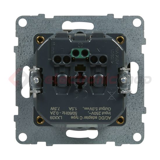 Suno 162 dugalj +USB-C földelt gyerekzárral alumínium IP40 süllyesztett rugós LEGRAND - 721329