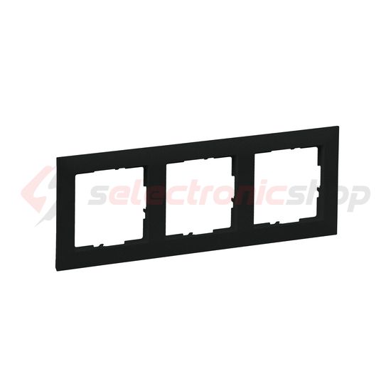 Suno keret 3-egység vízszintes és függőleges műanyag fekete lakkozott LEGRAND - 721523