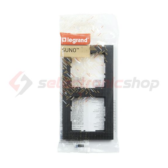 Suno keret mintás 2-egység vízszintes és függőleges műanyag fekete lakkozott LEGRAND - 721572