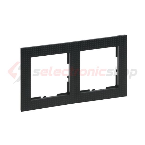 Suno keret mintás 2-egység vízszintes és függőleges műanyag fekete lakkozott LEGRAND - 721572