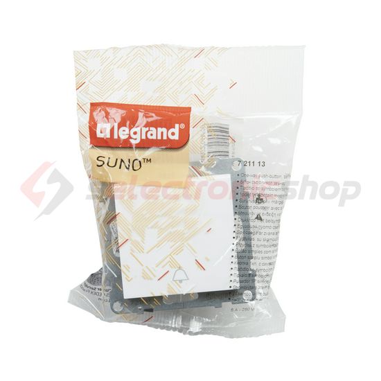Suno N101 nyomó betét közp. fedéllel 1- nyomógomb 1z fehér csengő IP20 süllyesztett dmax. LEGRAND - 721113