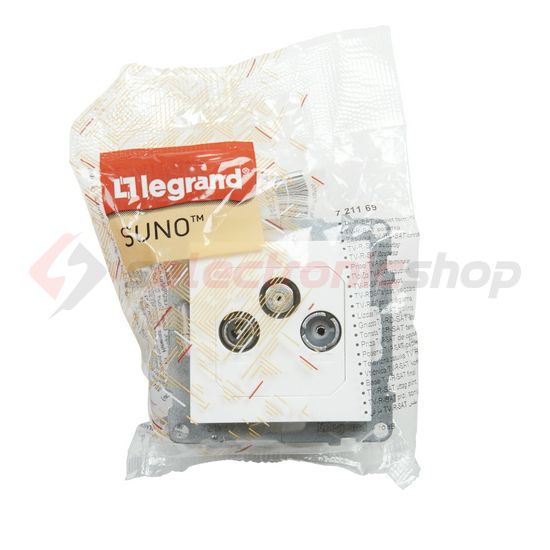 Suno N101 nyomó betét közp. fedéllel 1- nyomógomb 1z fehér IP20 süllyesztett dmax. LEGRAND - 721109