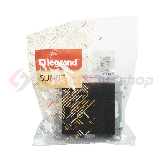 Suno N101 nyomó betét közp. fedéllel 1- nyomógomb 1z fekete IP20 süllyesztett dmax. LEGRAND - 721409