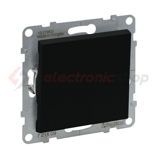 Suno N101 nyomó betét közp. fedéllel 1- nyomógomb 1z fekete IP20 süllyesztett dmax. LEGRAND - 721409