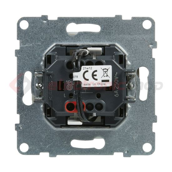 Suno N101 nyomó betét közp. fedéllel 1- nyomógomb 1z IP20 jelzőfény címketartó műanyag LEGRAND - 721110