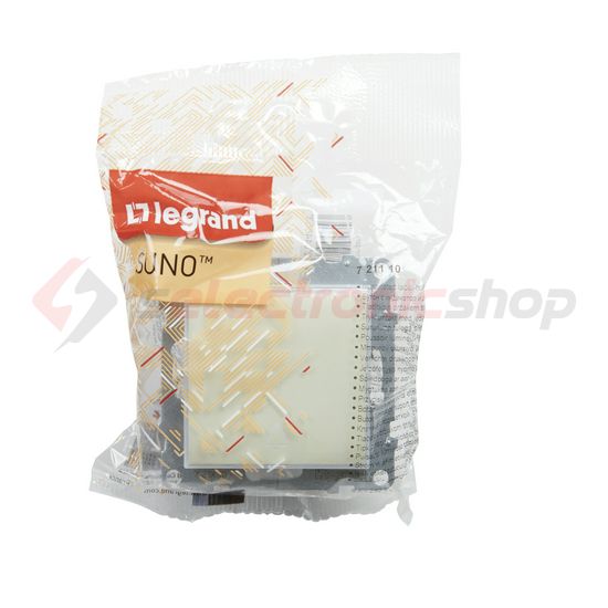 Suno N101 nyomó betét közp. fedéllel 1- nyomógomb 1z IP20 jelzőfény címketartó műanyag LEGRAND - 721110