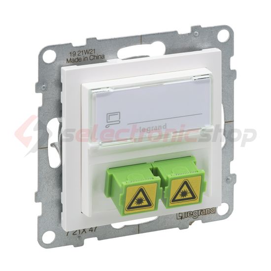 Suno optikai csatlakozóaljzat süllyesztett bepattintás 2 SC fehér egyenes LEGRAND - 721147