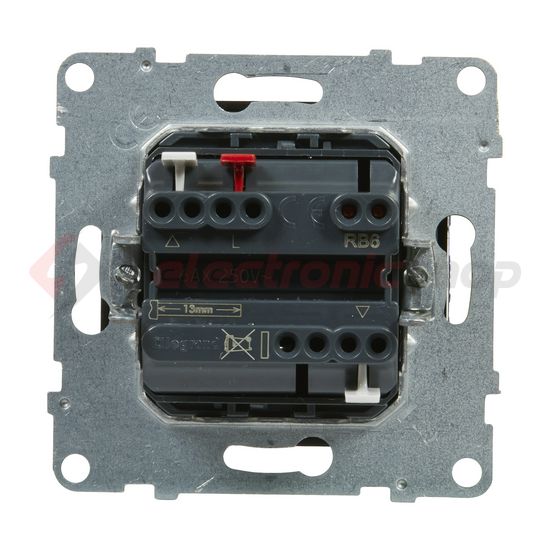 Suno redőnymozgató 1P betét közp. fedéllel R105 1P kapcsoló billentyűs fekete műanyag LEGRAND - 721439