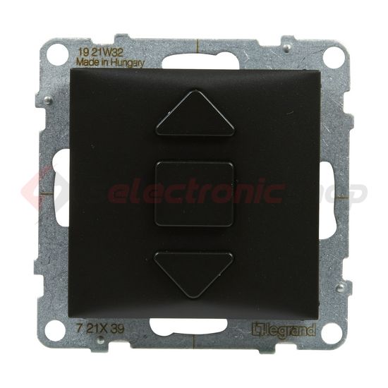 Suno redőnymozgató 1P betét közp. fedéllel R105 1P kapcsoló billentyűs fekete műanyag LEGRAND - 721439