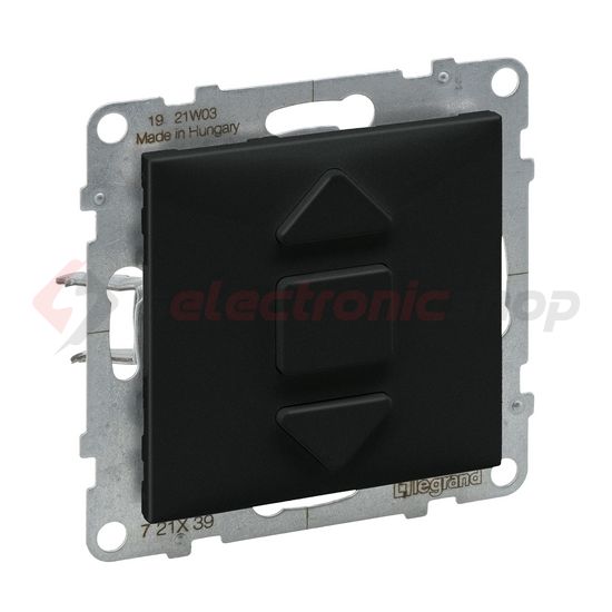 Suno redőnymozgató 1P betét közp. fedéllel R105 1P kapcsoló billentyűs fekete műanyag LEGRAND - 721439